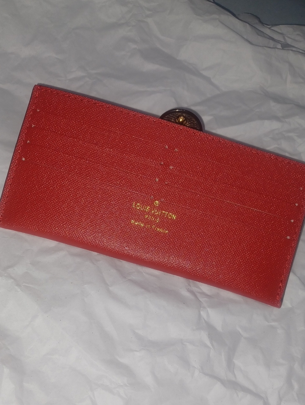 Red fashion Inspired Long Card Holder with Gold Logo